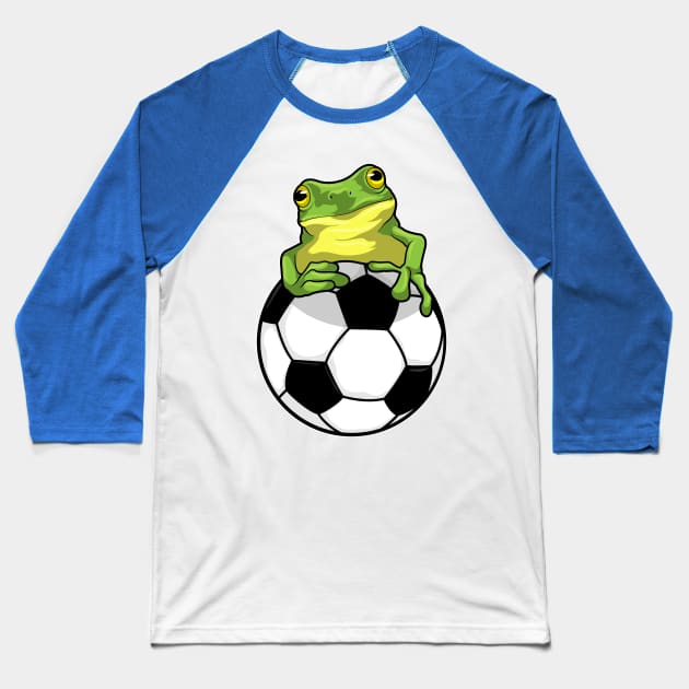 Frog with Soccer ball Baseball T-Shirt by Markus Schnabel